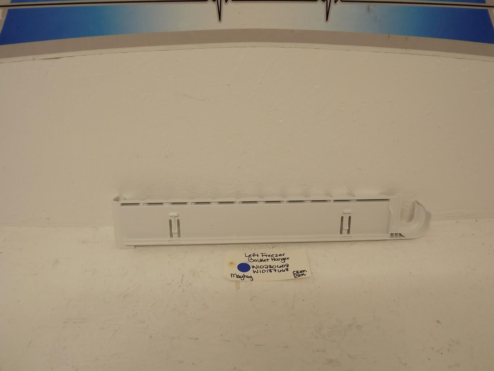 Maytag Refrigerator W10280608 W10187668 Left Freezer Basket Hanger Open Box Maytag Refrigerator W10280608 W10187668 Left Freezer Basket Hanger Open Box